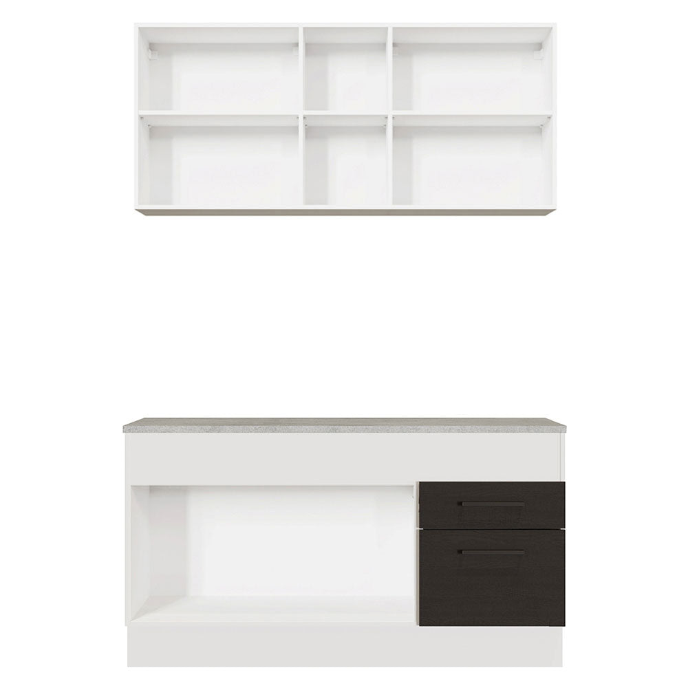 Armário de Cozinha Compacta 150cm Branco/Preto Agata Madesa 01
