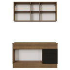 Armário de Cozinha Compacta 150cm Rustic/Preto Agata Madesa 01
