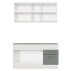 Armário de Cozinha Compacta 150cm Branco/Cinza Agata Madesa 01