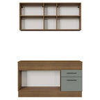 Armário de Cozinha Compacta 150cm Rustic/Cinza Agata Madesa 01