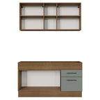 Armário de Cozinha Compacta 150cm Rustic/Cinza Agata Madesa 02