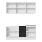 Armário de Cozinha Compacta 180cm Branco Preto Agata Madesa 01