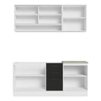 Armário de Cozinha Compacta 180cm Branco Preto Agata Madesa 02