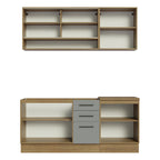 Armário de Cozinha Compacta 180cm Rustic Cinza Agata Madesa 02