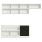 Armário de Cozinha Completa 260cm Branco Preto Agata Madesa 02