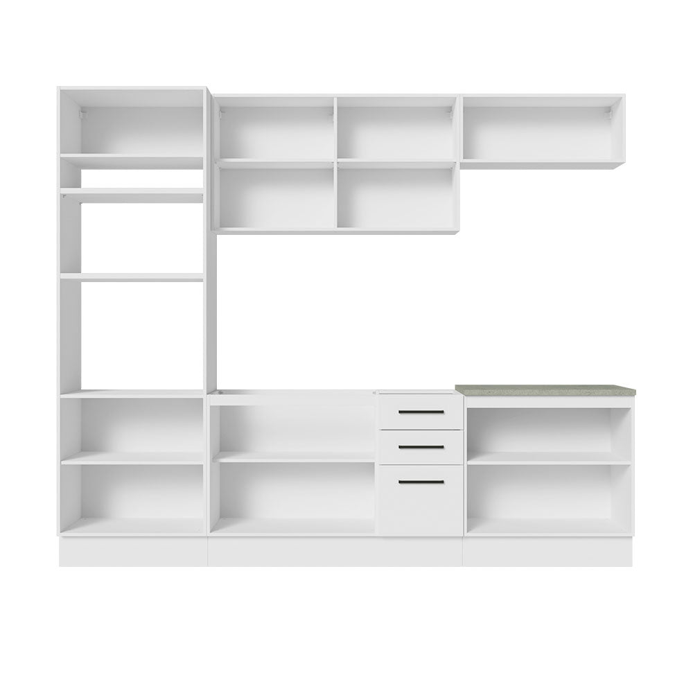 Armário de Cozinha Completa 270cm Branco Agata Madesa 01