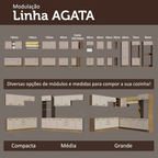 Armário de Cozinha Completa 270 cm Rustic/Crema Agata Madesa 12