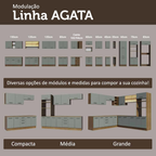 Armário de Cozinha Completa 270 cm Rustic/Cinza Agata Madesa 12