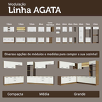 Armário de Cozinha Completa 270 cm Rustic/Branco Agata Madesa 12