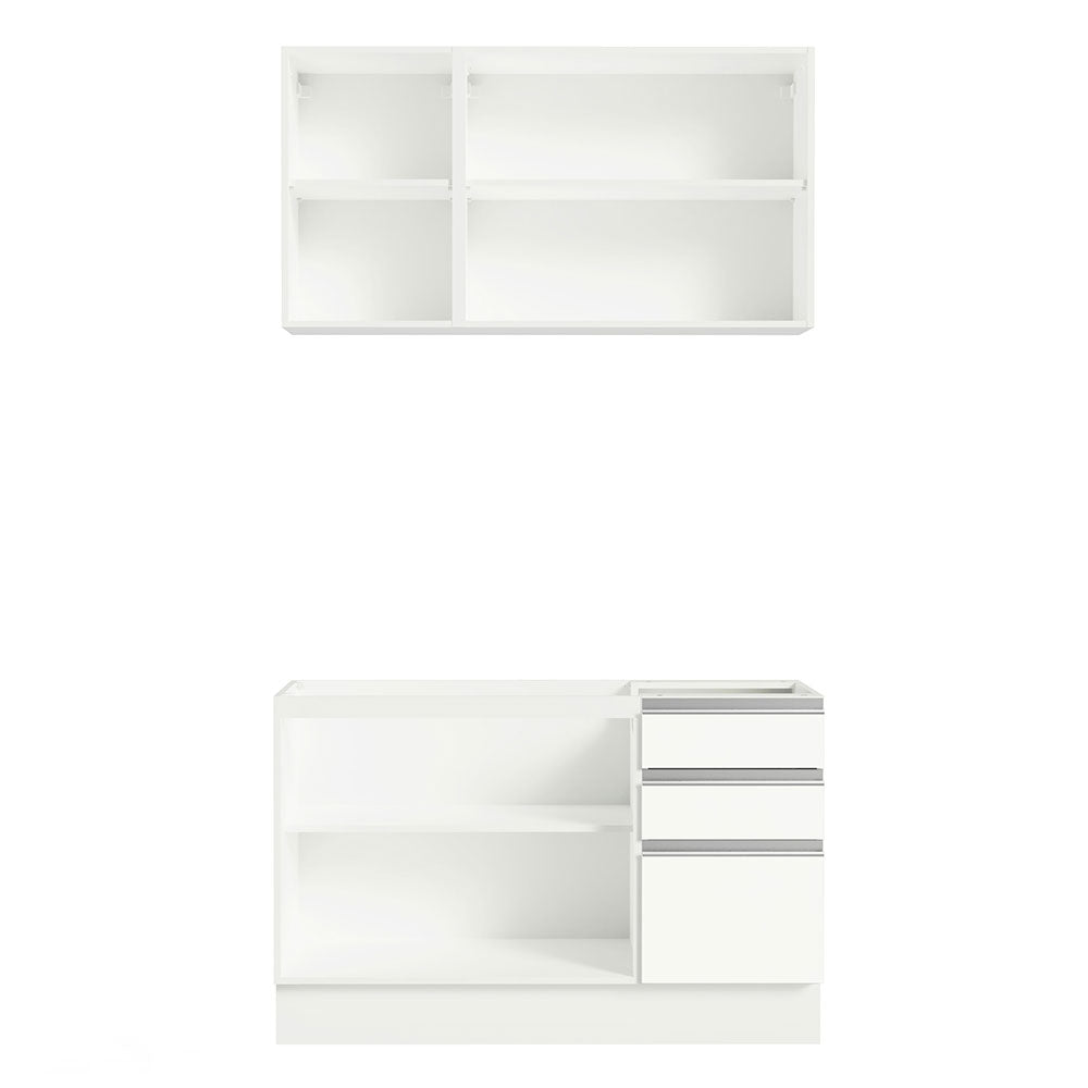 Armário de Cozinha Compacta 120cm Branco Glamy Madesa 01