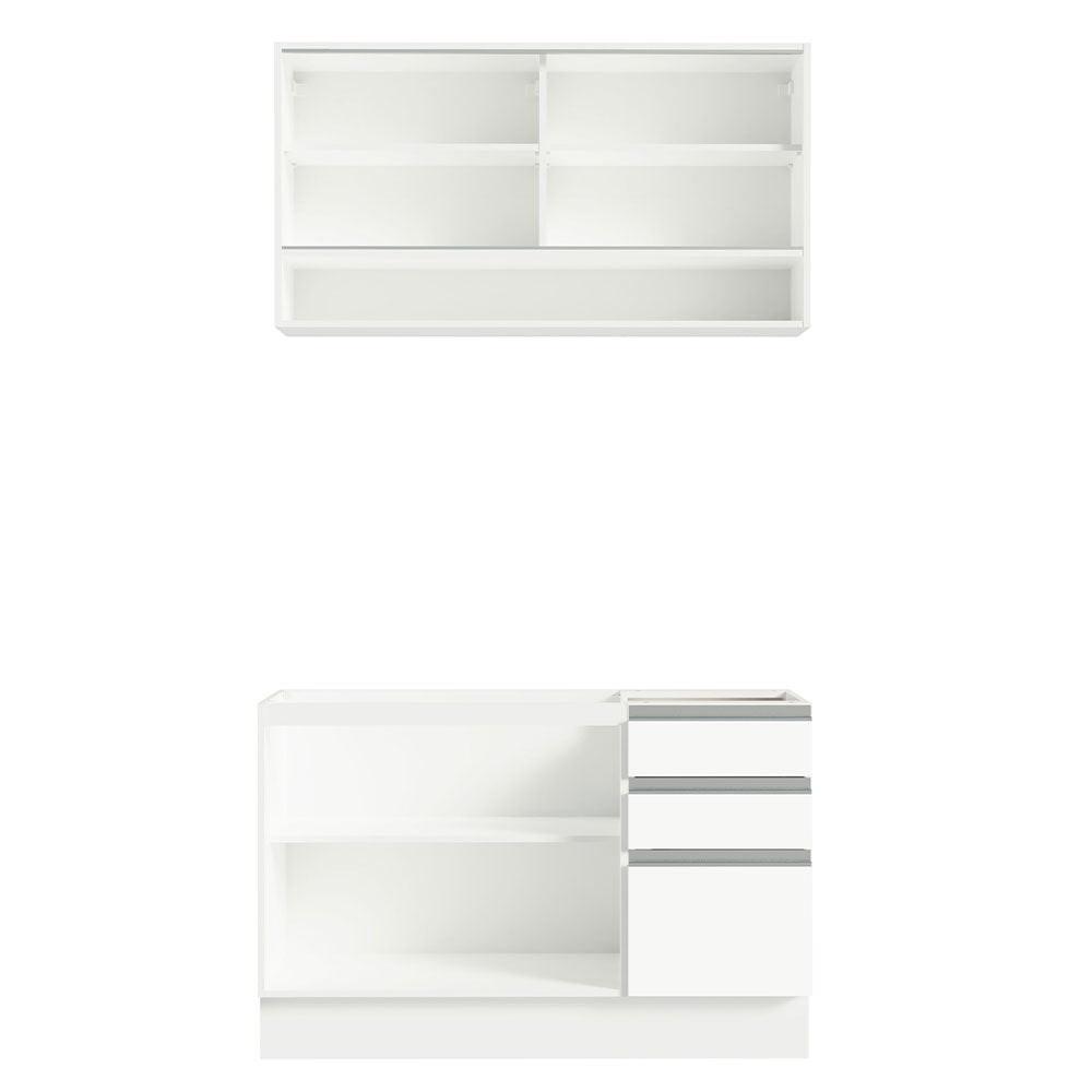 Armário de Cozinha Compacta 120cm Branco Glamy Madesa 02
