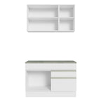 Armário de Cozinha Compacta 120cm Branco Glamy Madesa 08
