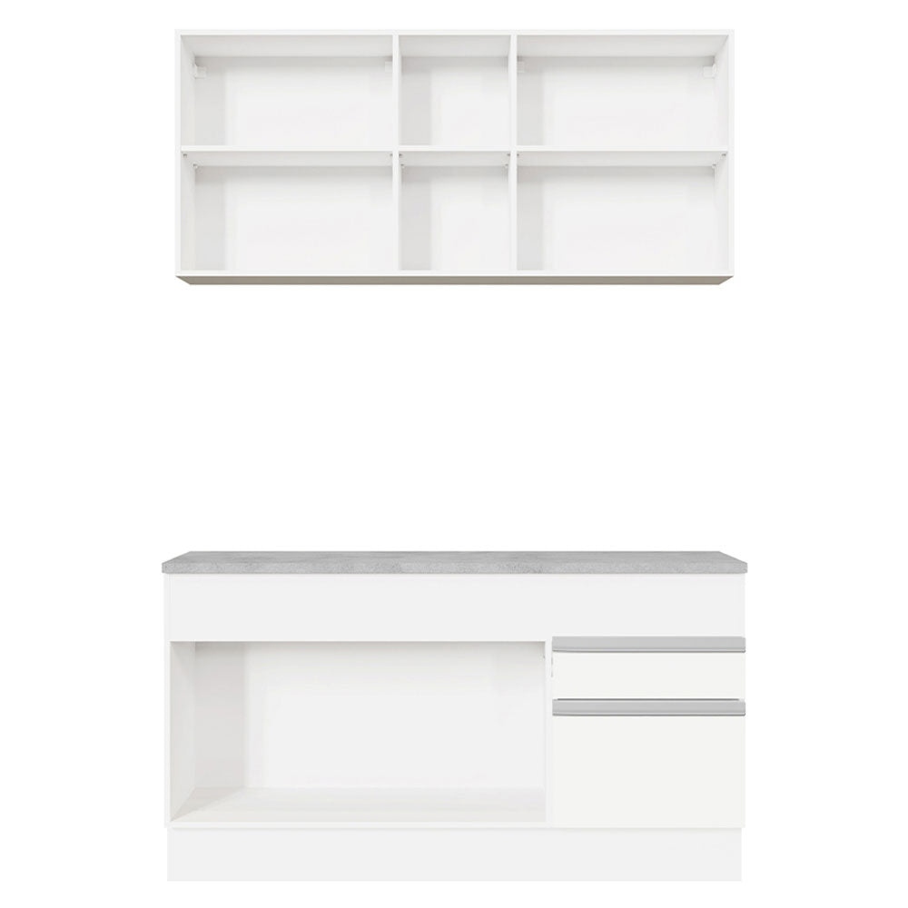 Armário de Cozinha Compacta 150cm Branco Glamy Madesa 01