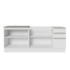 Kit com 2 Balcões de Cozinha Madesa Glamy 4 Portas 3 Gavetas (Sem Tampo e Pia) Branco Branco