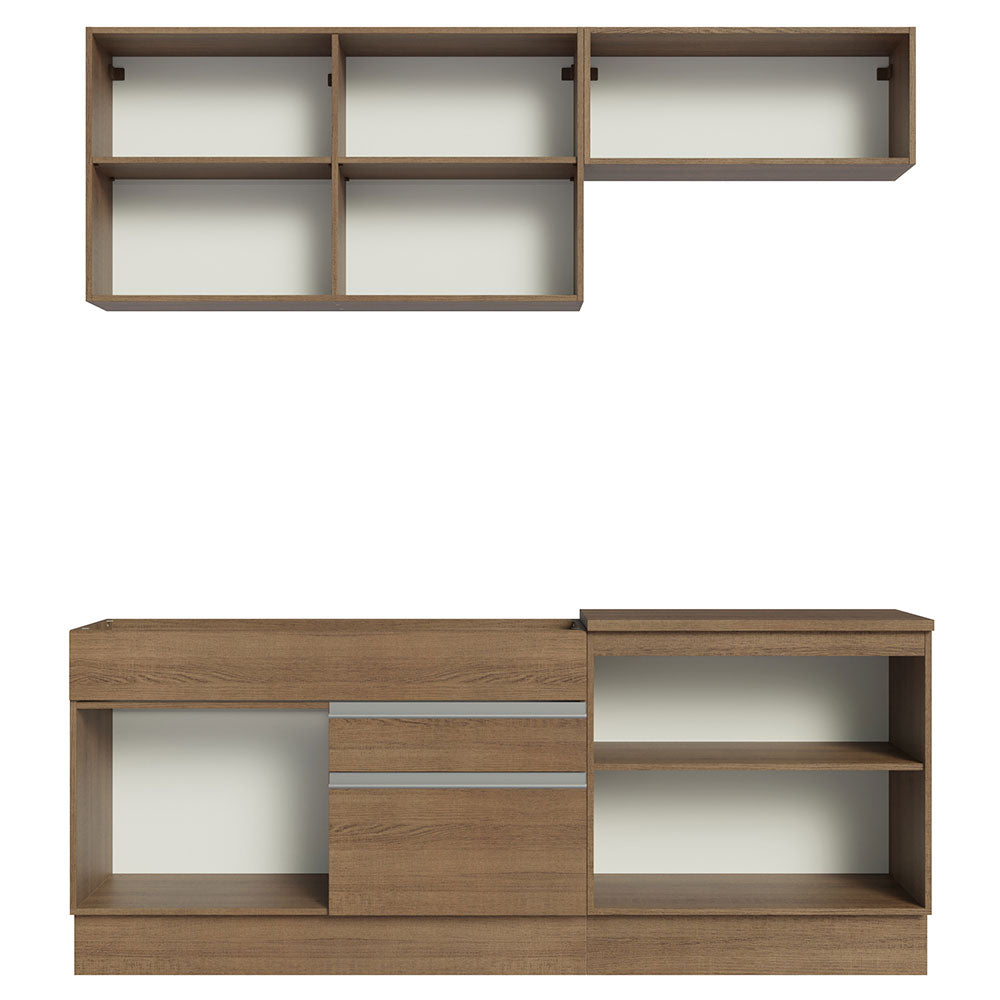 Armário de Cozinha Compacta 200cm Rustic Glamy Madesa 07