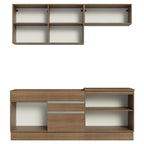 Armário de Cozinha Compacta 200cm Rustic Glamy Madesa 07