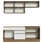 Armário de Cozinha Compacta 200cm Rustic/Branco Glamy Madesa 07