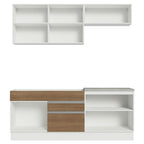 Armário de Cozinha Compacta 200cm Branco/Rustic/Crema Glamy Madesa 07
