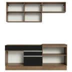 Armário de Cozinha Compacta 200cm Rustic/Preto/Crema Glamy Madesa 07