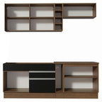 Armário de Cozinha Completa 220cm Rustic/Preto Parma Madesa 03