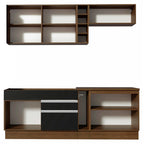 Armário de Cozinha Completa 220cm Rustic/Preto/Rustic Parma Madesa 03