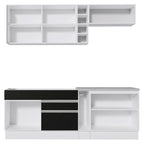 Armário de Cozinha Completa 220cm Branco/Preto/Branco Parma Madesa 03