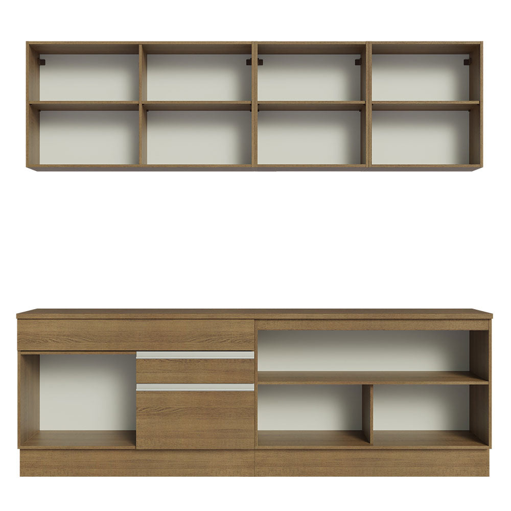 Armário de Cozinha Completa 240cm Rustic Glamy Madesa 06