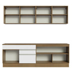 Armário de Cozinha Completa 240cm Rustic/Branco Glamy Madesa 06