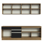 Armário de Cozinha Completa 240cm Rustic/Preto Glamy Madesa 06
