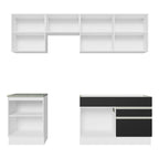 Armário de Cozinha Completa 240cm Branco/Preto Glamy Madesa 08