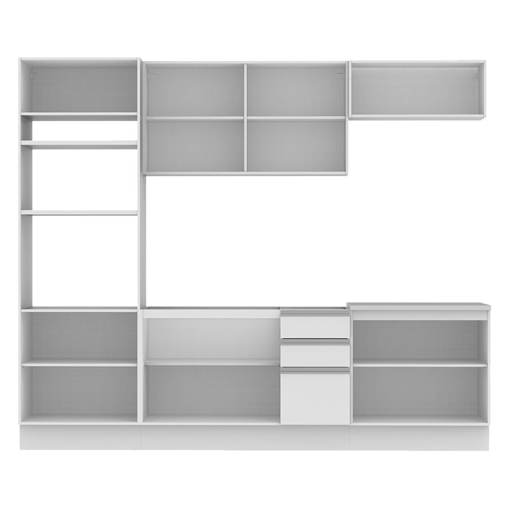 Armário de Cozinha Completa 270cm Branco Viena Madesa 02