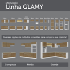 Armário de Cozinha Completa 270 cm Branco/Rustic Glamy Madesa 17