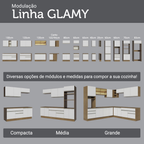 Armário de Cozinha Completa 270 cm Rustic/Branco Glamy Madesa 17