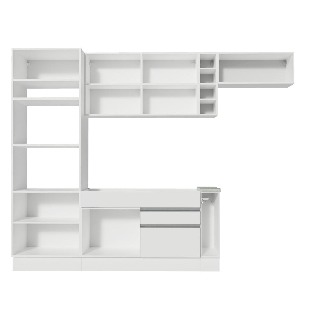 Armário de Cozinha Completa 290cm Branco Safira Madesa 04