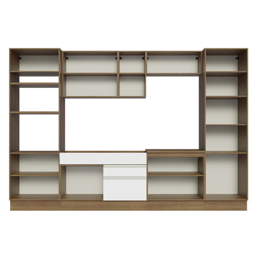 Armário de Cozinha Completa 330cm Rustic/Branco Glamy Madesa 03