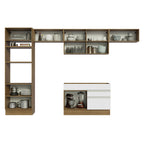 Armário de Cozinha Completa 350cm Rustic/Branco Glamy Madesa 01