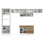 Armário de Cozinha Completa 350cm Branco/Rustic Glamy Madesa 01