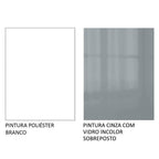 Armário de Cozinha Compacta 180 x 60 cm Branco/Cinza Lux Madesa 01