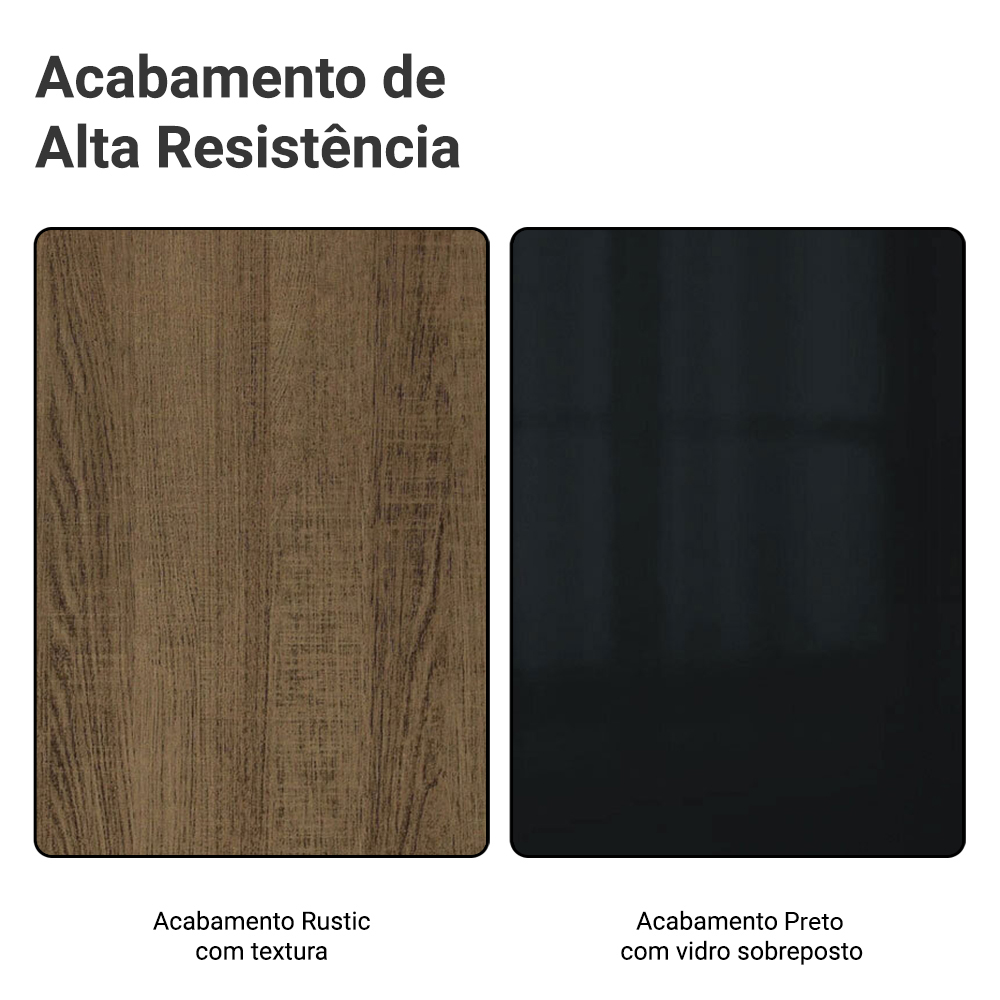 Armário de Cozinha Compacta 190 x 60 cm Rustic/Preto Lux Madesa 02