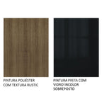 Armário de Cozinha Completa 260 x 60 cm Rustic/Preto Lux Madesa 05