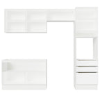 Armário de Cozinha Completa 260 x 60 cm Branco Branco Veludo Lux Madesa 05