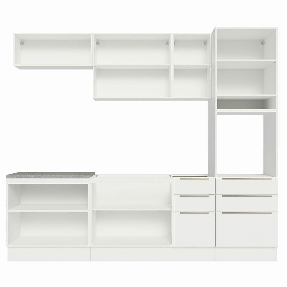 Armário de Cozinha Completa 260 x 60 cm Branco Veludo Lux Madesa 08