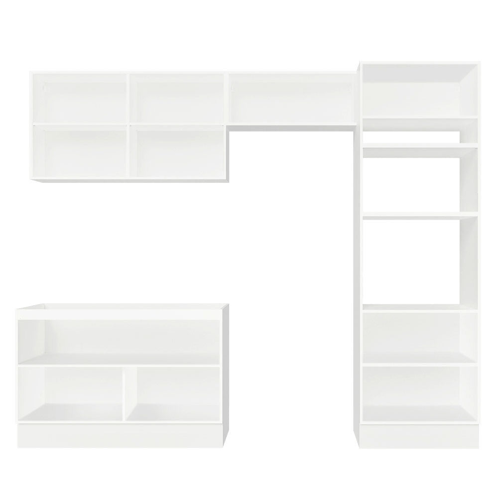 Armário de Cozinha Completa 270 x 60 cm Branco Cinza Lux Madesa 01