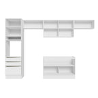 Armário de Cozinha Completa 340cm Branco/Branco Veludo Lux Madesa 01
