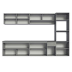 Armário de Cozinha Completa Suspenso 300cm Cinza Nice Madesa 04