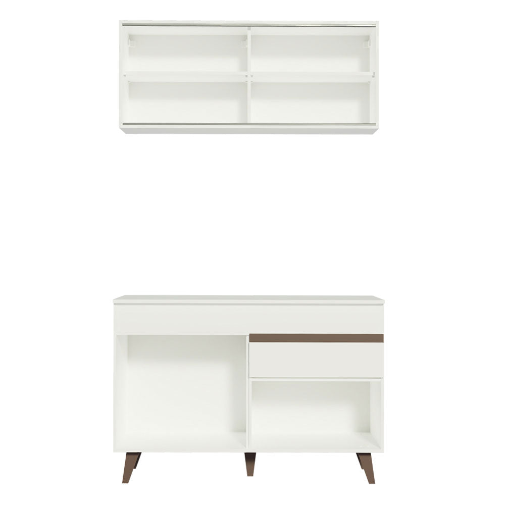 Armário de Cozinha Compacta 120cm Branco Reims Madesa 01