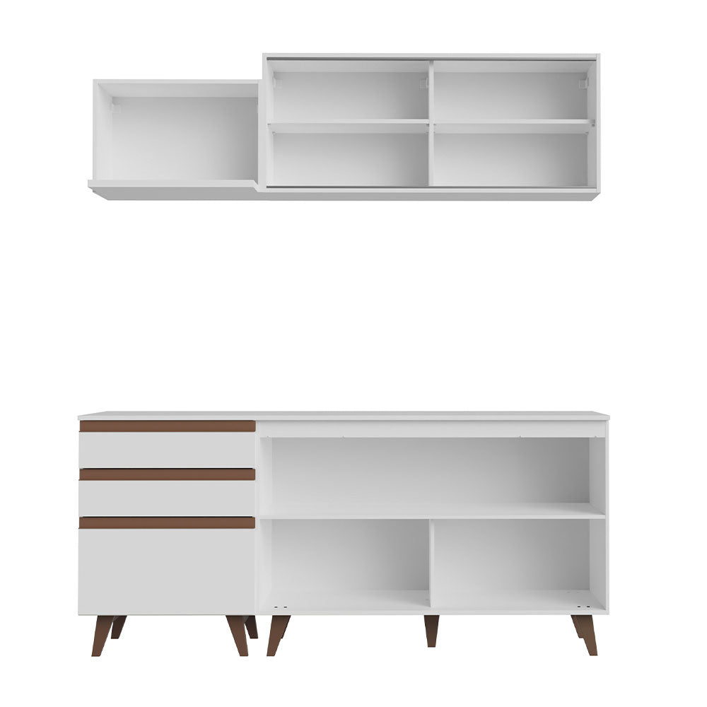 Armário de Cozinha Compacta 180cm Branco Reims Madesa 01