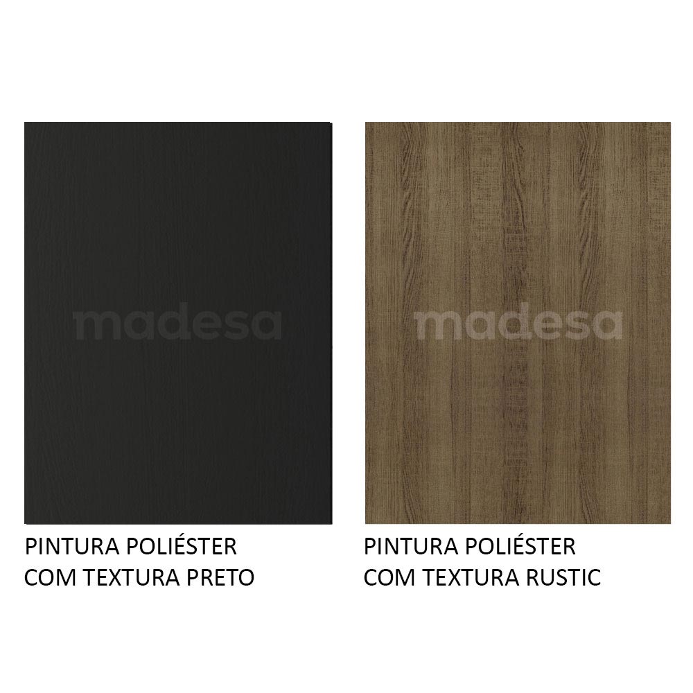 Armário de Cozinha Compacta 190cm Preto/Rustic Reims Madesa 01