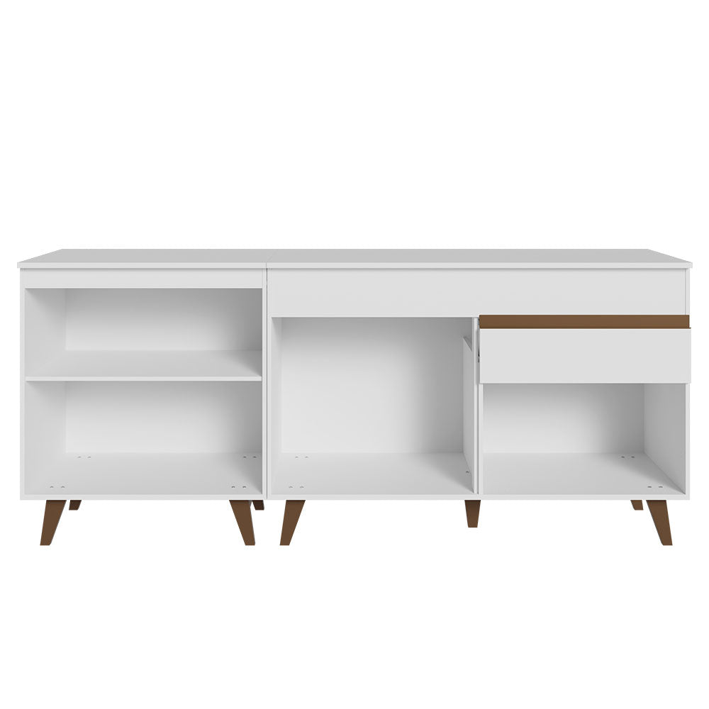 Kit com 2 Balcões de Cozinha Madesa Reims 4 Portas 1 Gaveta (Com Tampo) Branco