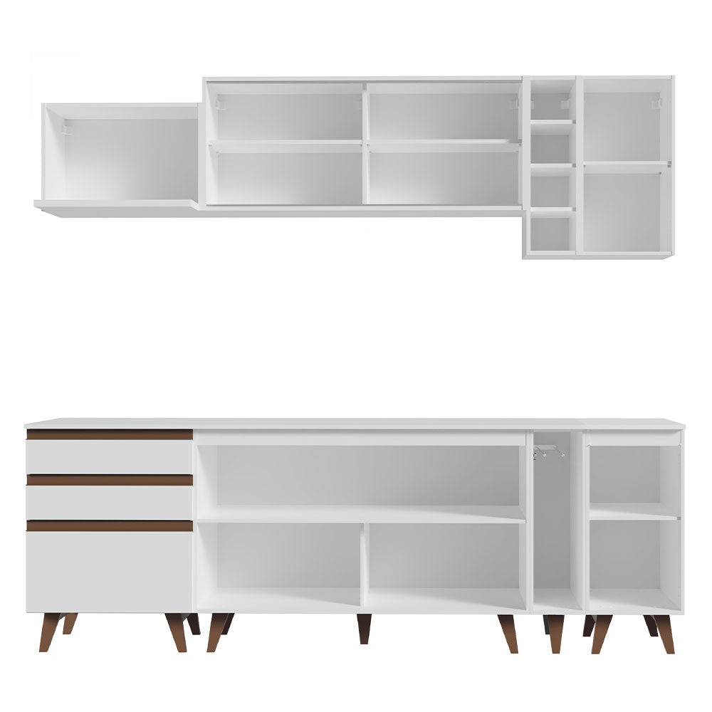 Armário de Cozinha Completa 235cm Branco Reims Madesa 01